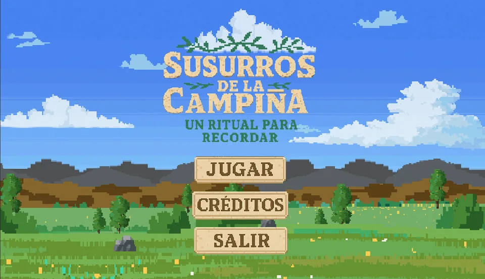 Pantalla de título del juego Susurros de la Campiña: un ritual para recordar